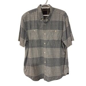 Denver Hayes Mens XL Hemp Lyocell Striped collegiate Travel Casual nautical